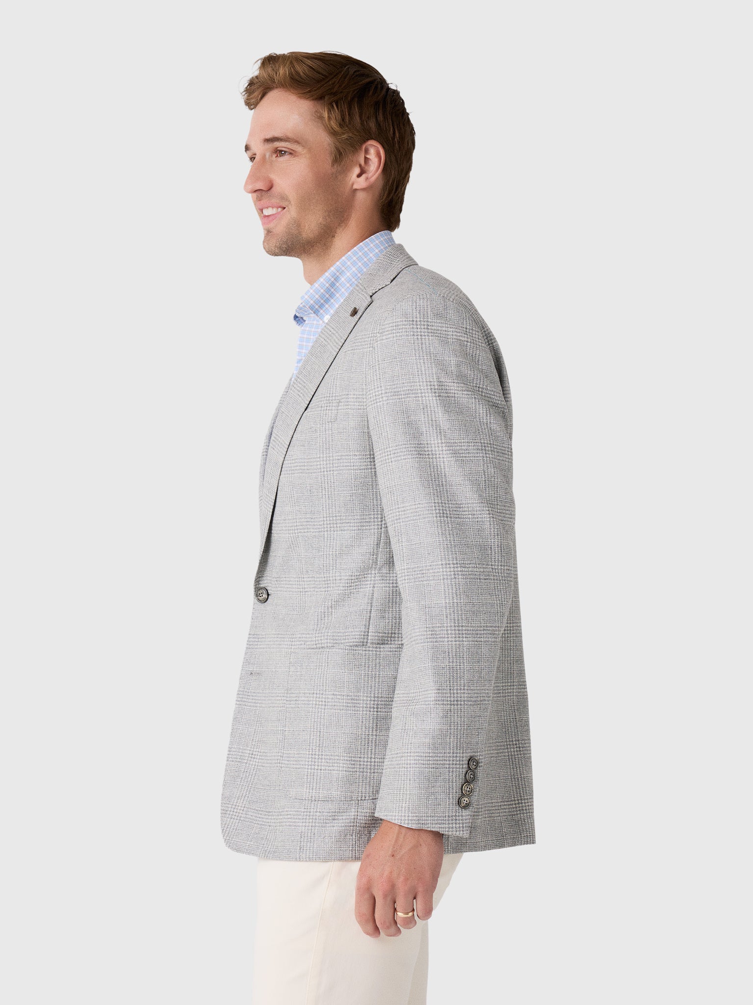 Peter Millar Crown Crafted Men's Foster Glen Plaid Soft Jacket - Saint Bernard