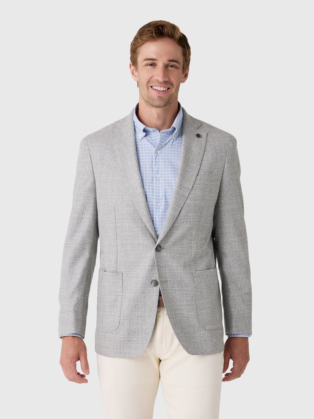 Peter Millar Crown Crafted Men's Foster Glen Plaid Soft Jacket - Saint Bernard