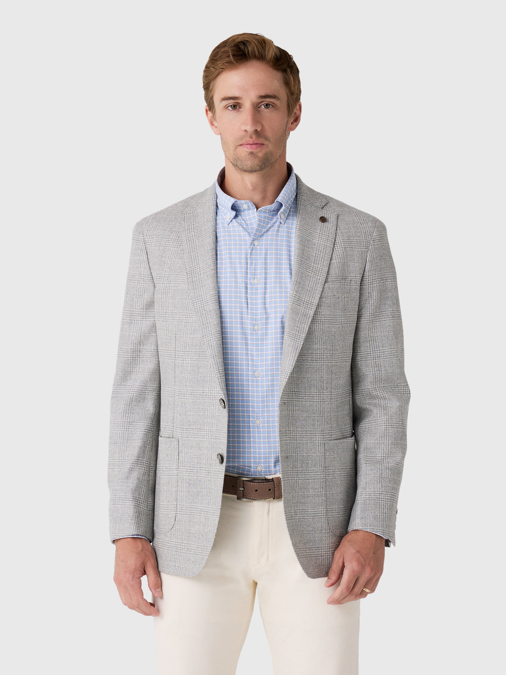 Peter Millar Crown Crafted Men's Foster Glen Plaid Soft Jacket - Saint Bernard