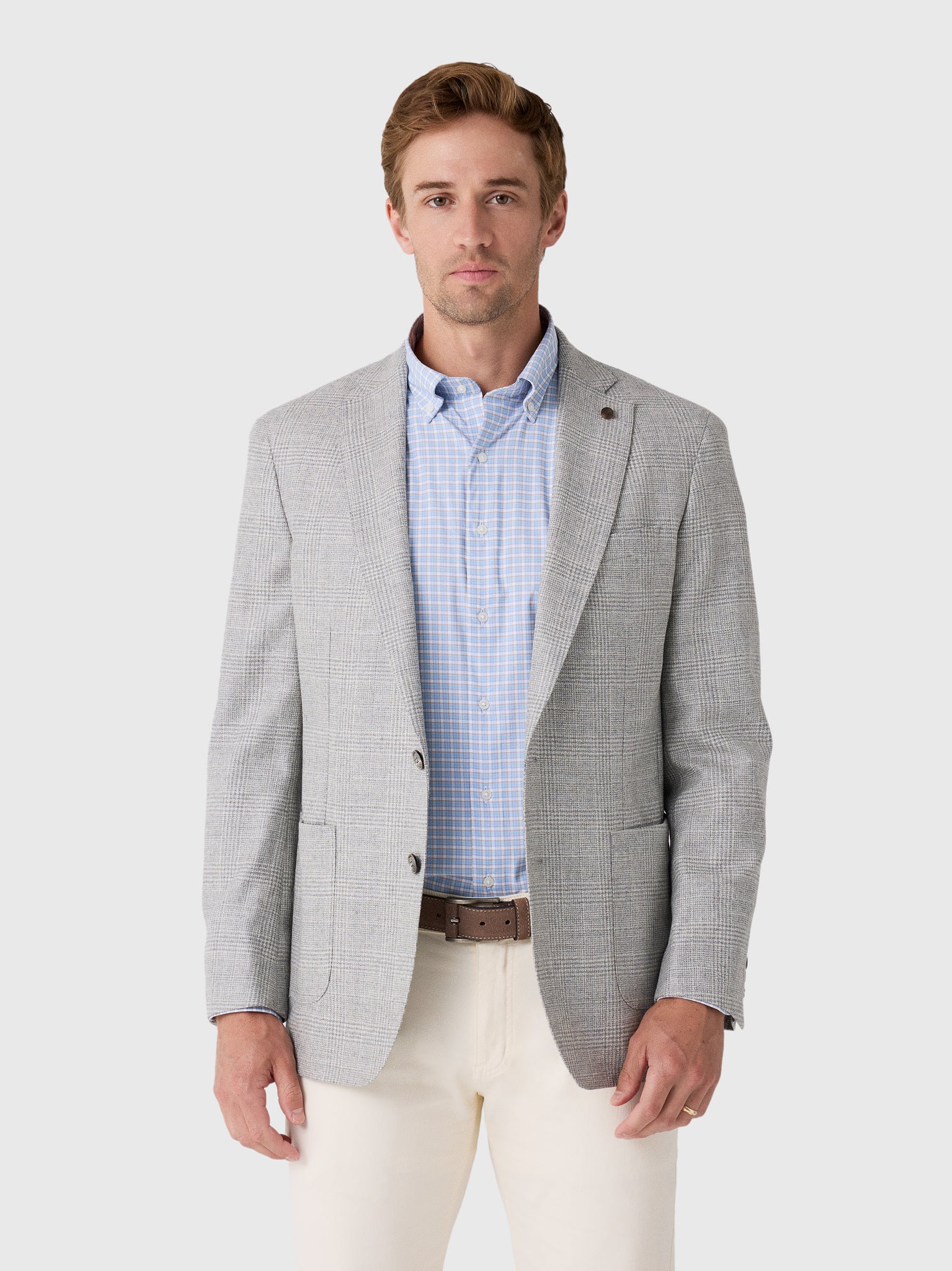 Peter Millar Crown Crafted Men's Foster Glen Plaid Soft Jacket - Saint Bernard