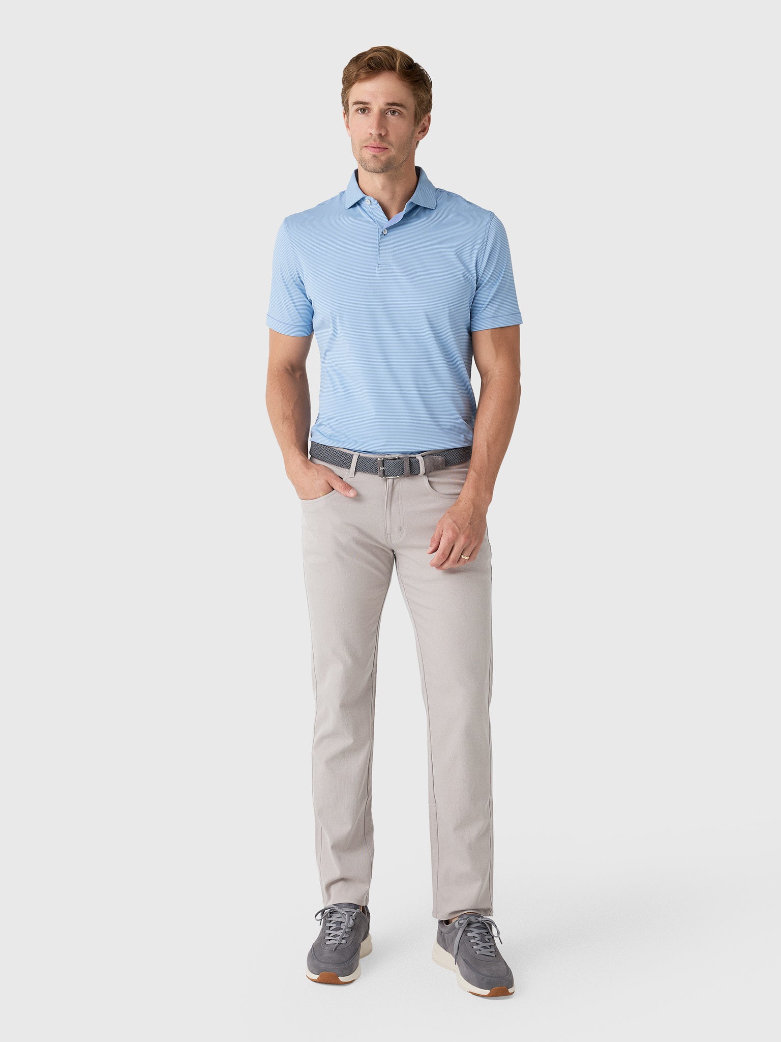 Peter Millar Crown Crafted Men's Cadenza Performance Jersey Polo - Saint Bernard