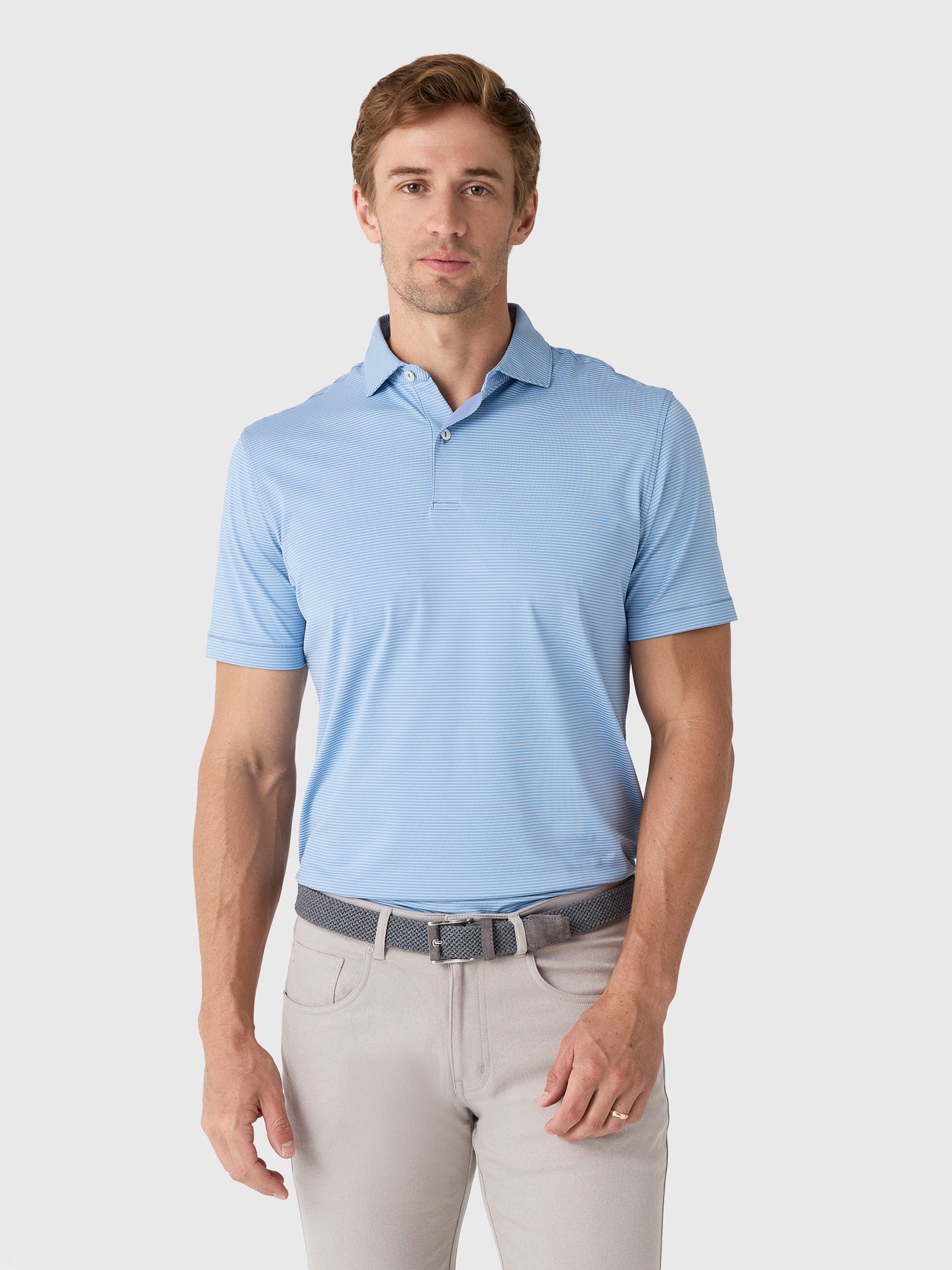 Peter Millar Crown Crafted Men's Cadenza Performance Jersey Polo - Saint Bernard