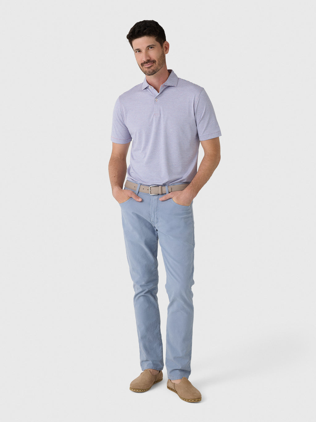 Peter Millar Crown Crafted Men's Timbre Performance Jersey Polo - Saint Bernard