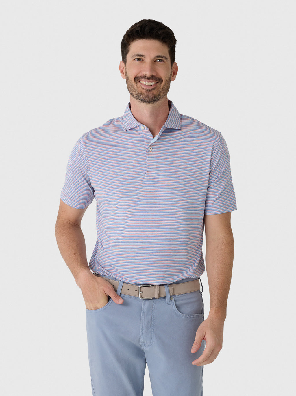 Peter Millar Crown Crafted Men's Timbre Performance Jersey Polo - Saint Bernard