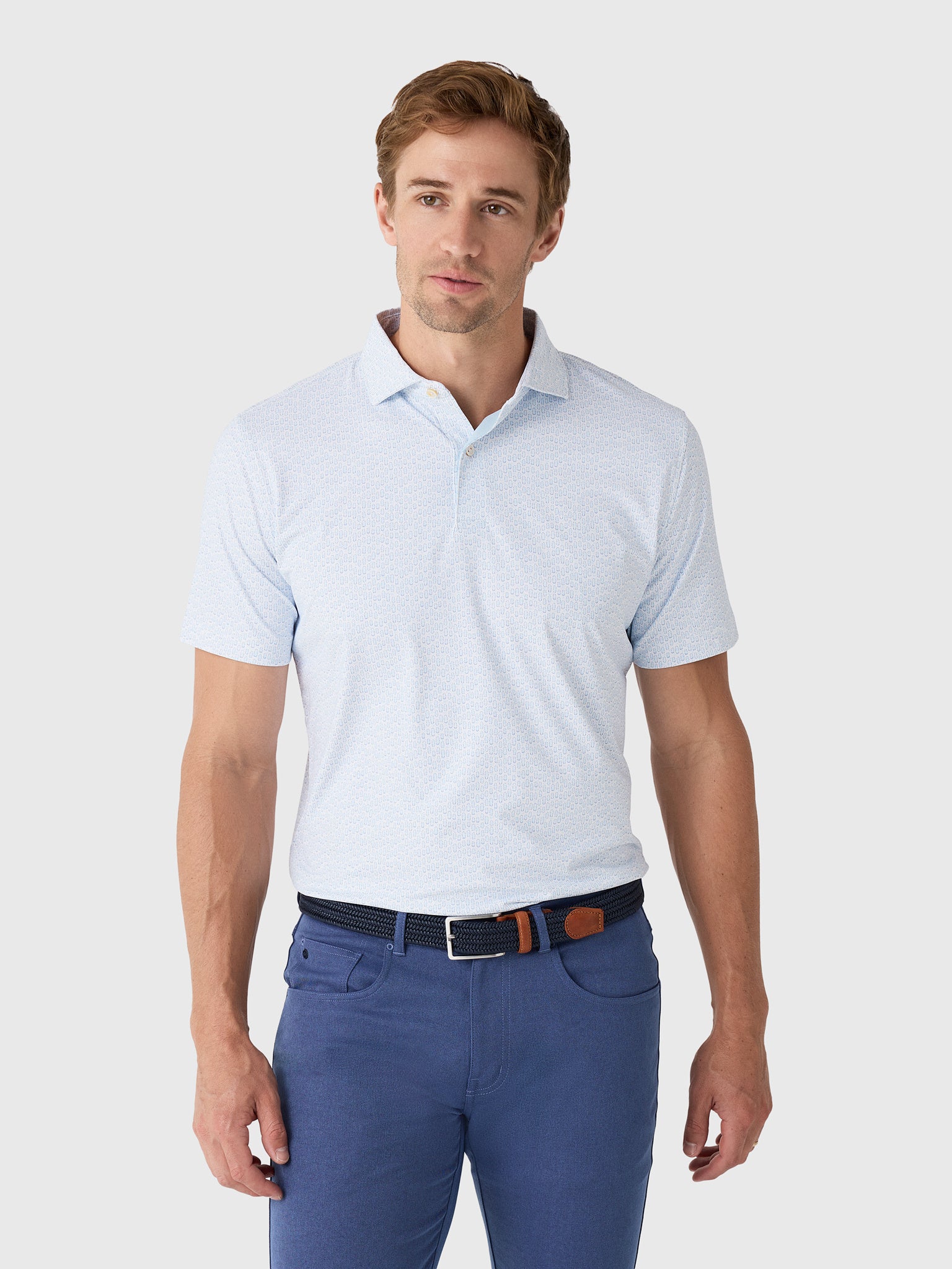 Peter Millar Crown Crafted Men's Corsica Performance Jersey Polo - Saint Bernard