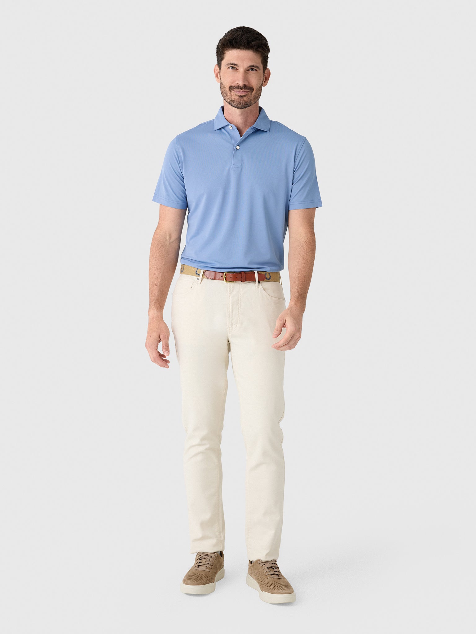 Peter Millar Crown Crafted Men's Soul Performance Mesh Polo - Saint Bernard