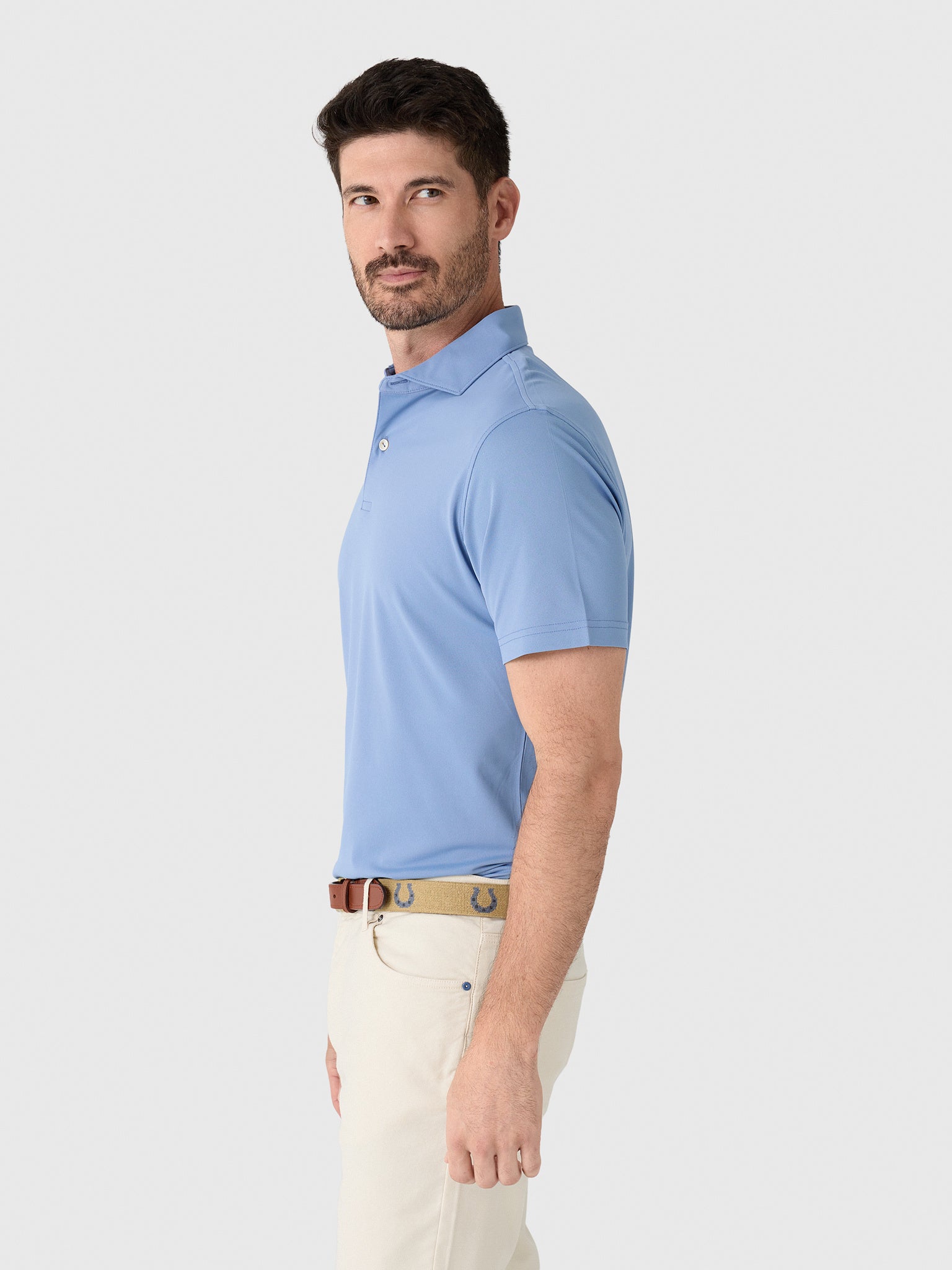 Peter Millar Crown Crafted Men's Soul Performance Mesh Polo - Saint Bernard