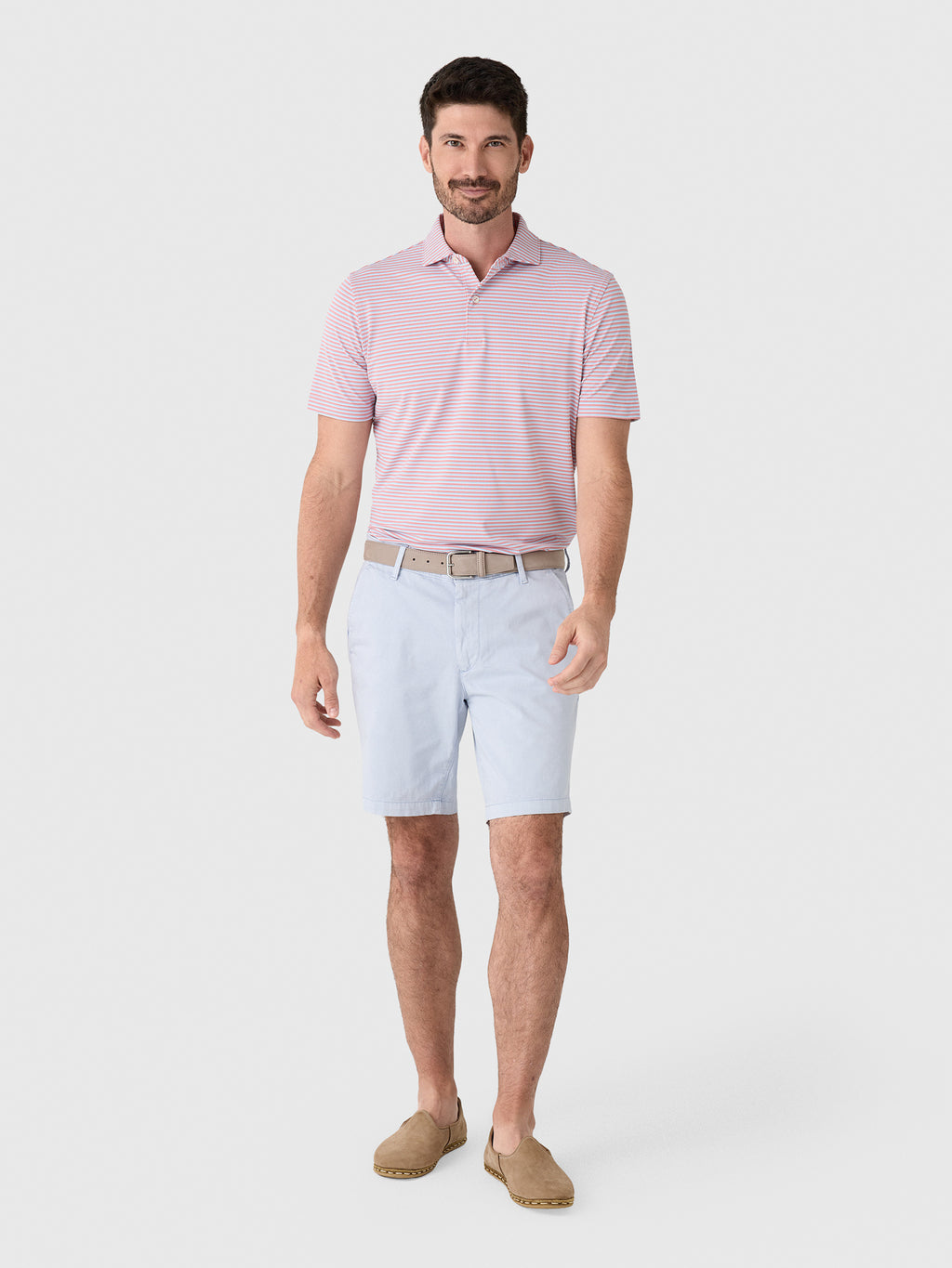 Peter Millar Crown Crafted Men's Tempo Performance Mesh Polo - Saint Bernard