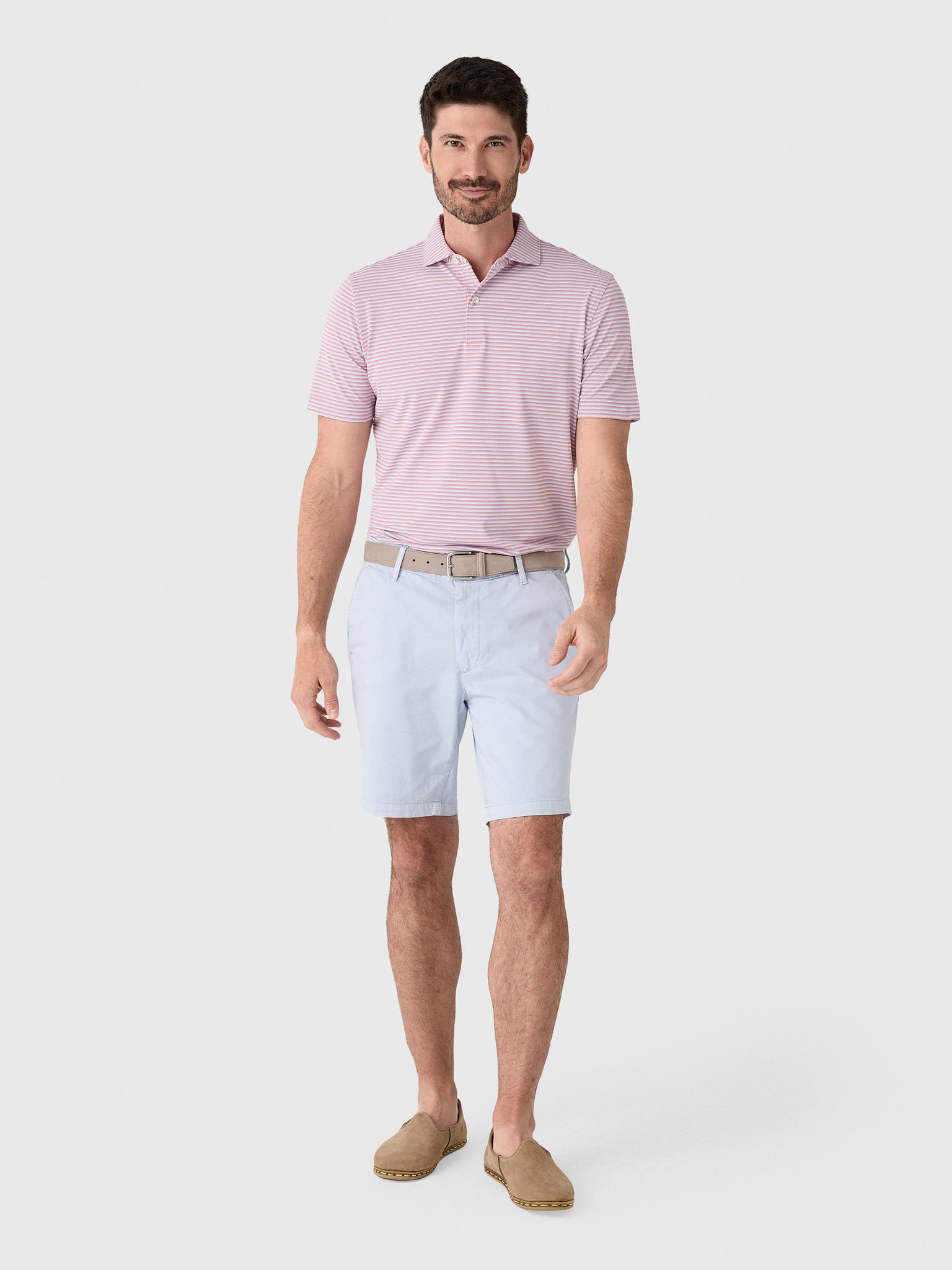 Peter Millar Crown Crafted Men's Tempo Performance Mesh Polo - Saint Bernard