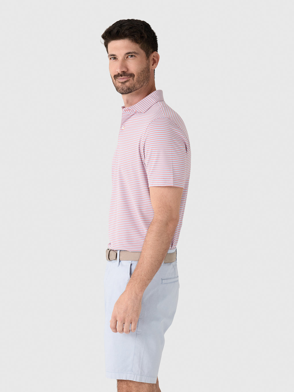 Peter Millar Crown Crafted Men's Tempo Performance Mesh Polo - Saint Bernard