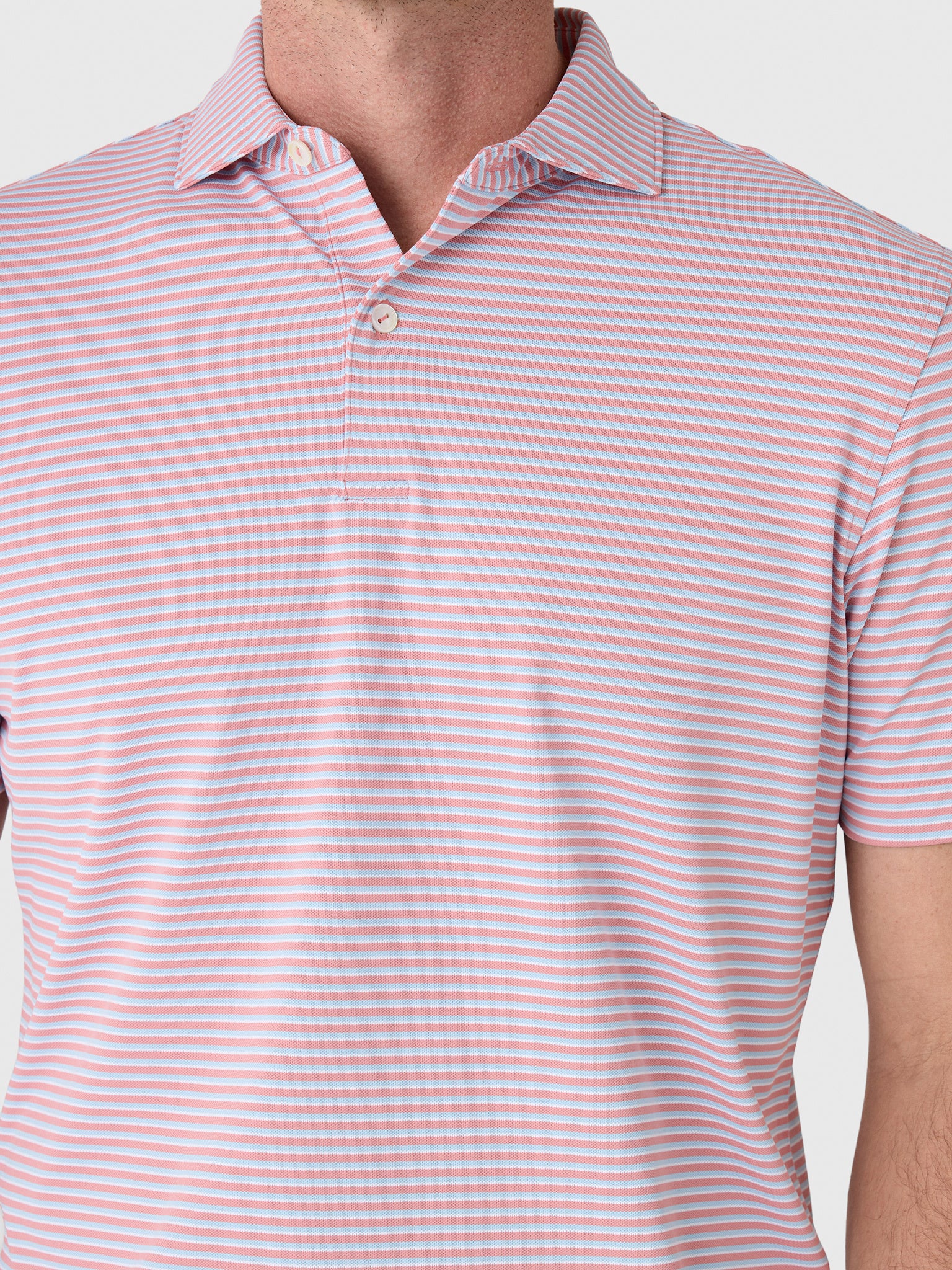 Peter Millar Crown Crafted Men's Tempo Performance Mesh Polo - Saint Bernard