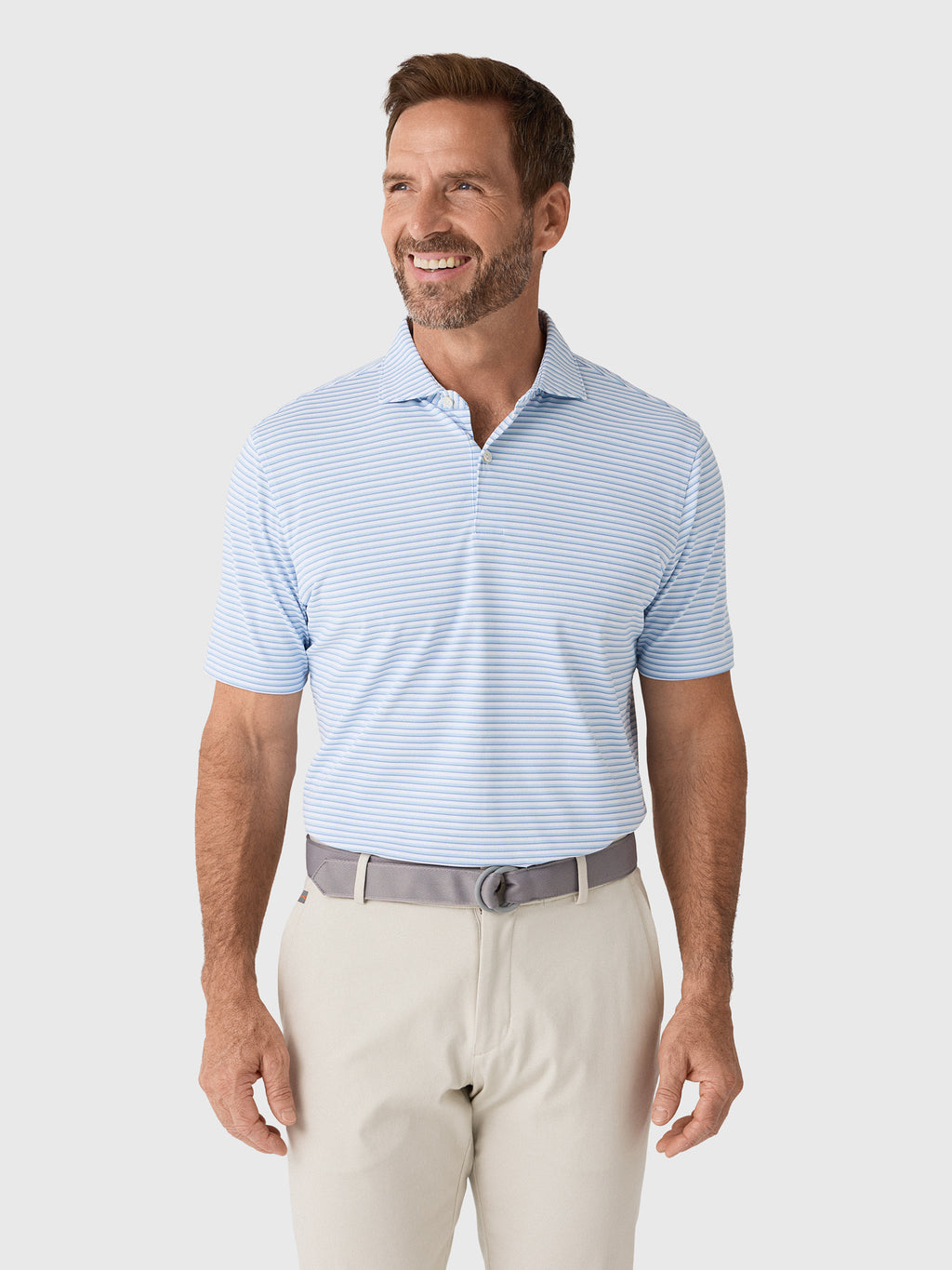 Peter Millar Crown Crafted Men's Tempo Performance Mesh Polo - Saint Bernard