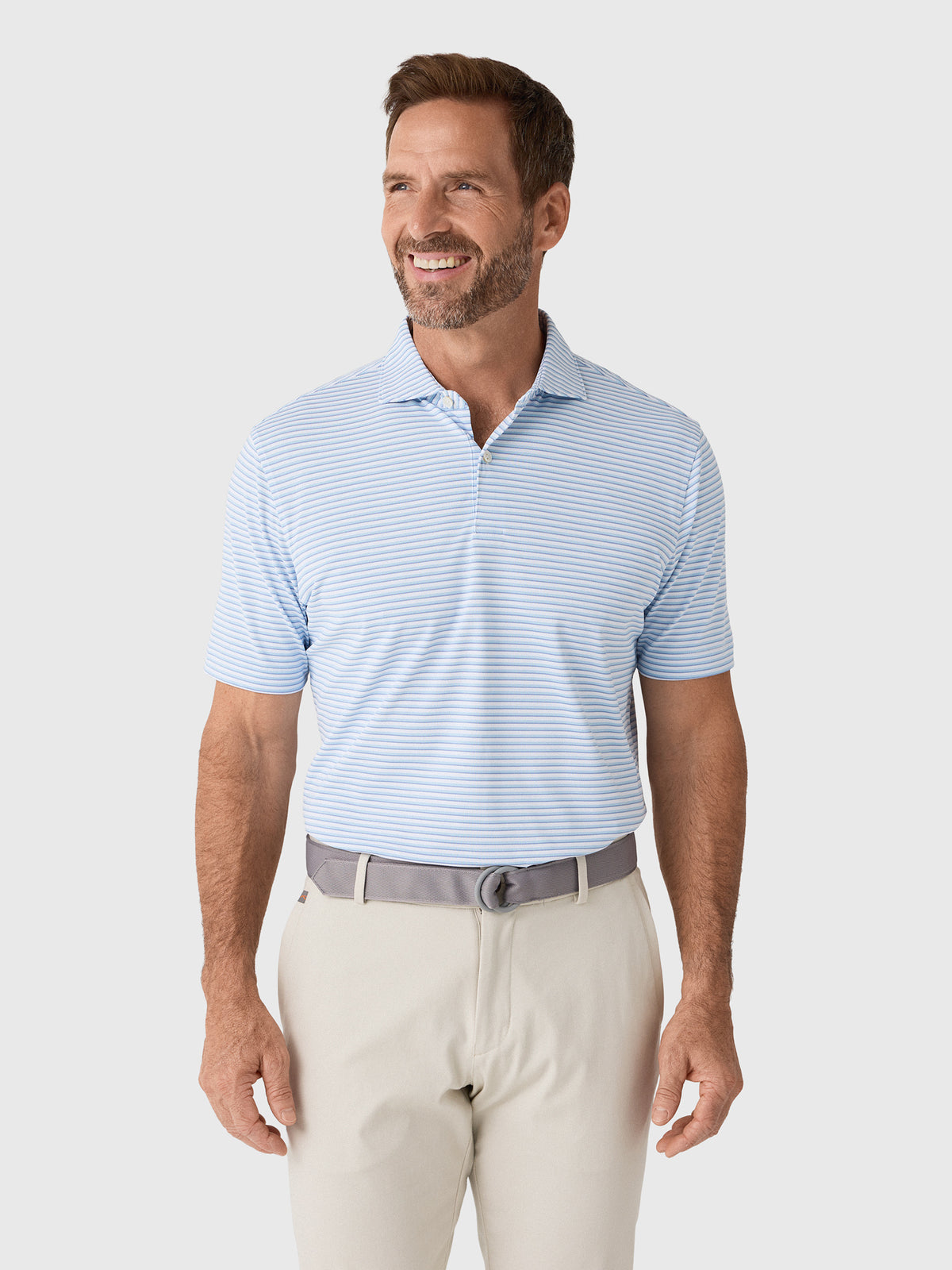 Peter Millar Crown Crafted Men's Tempo Performance Mesh Polo - Saint Bernard