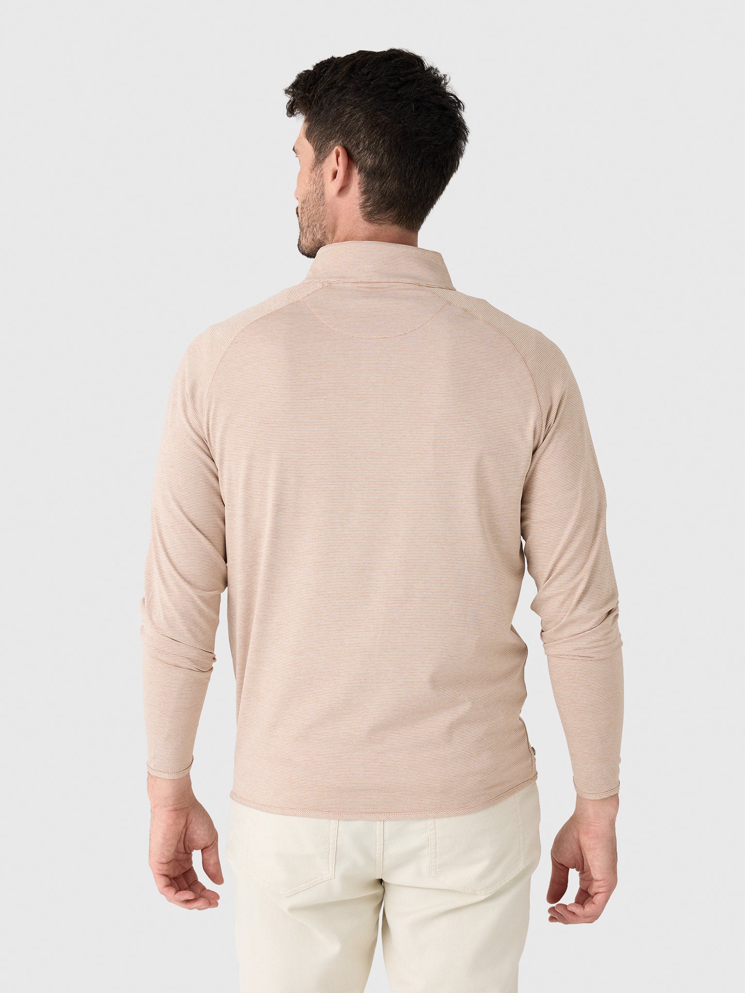 Peter Millar Crown Crafted Men's Stealth Stripe Performance Quarter-Zip - Saint Bernard