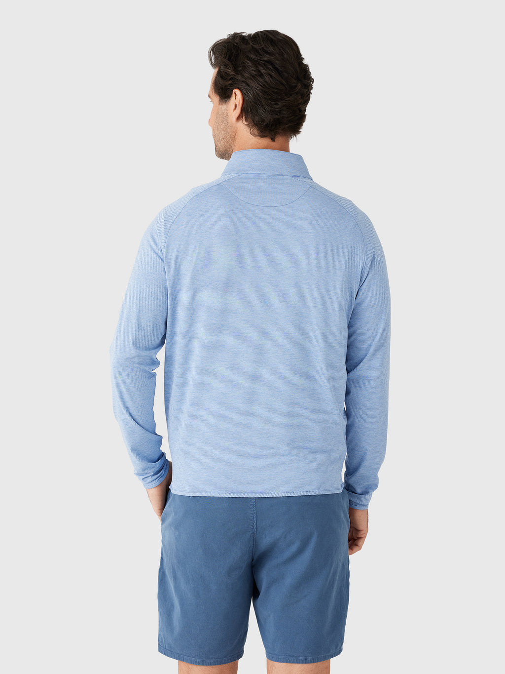 Peter Millar Crown Crafted Men's Stealth Stripe Performance Quarter-Zip - Saint Bernard