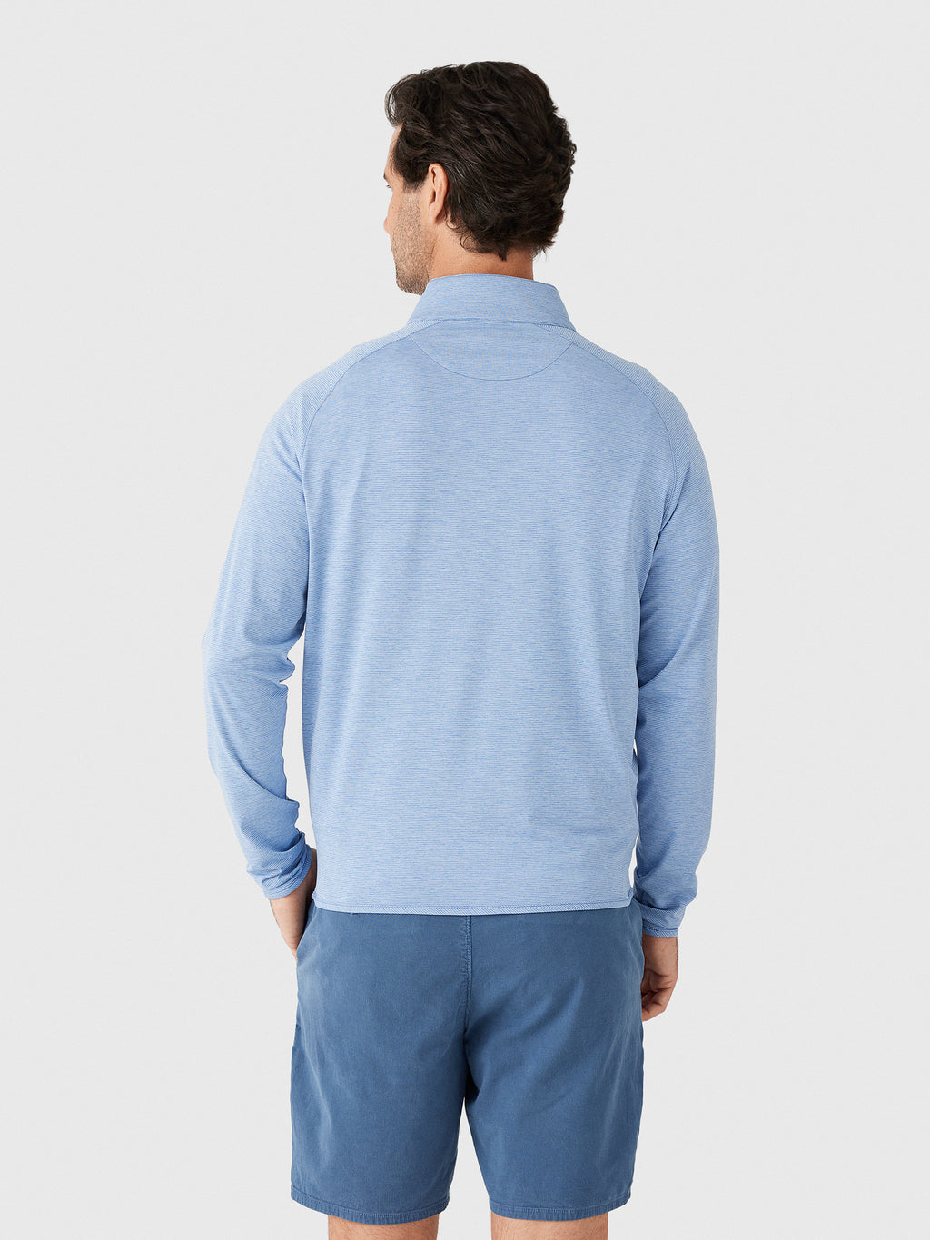 Peter Millar Crown Crafted Men's Stealth Stripe Performance Quarter-Zip - Saint Bernard