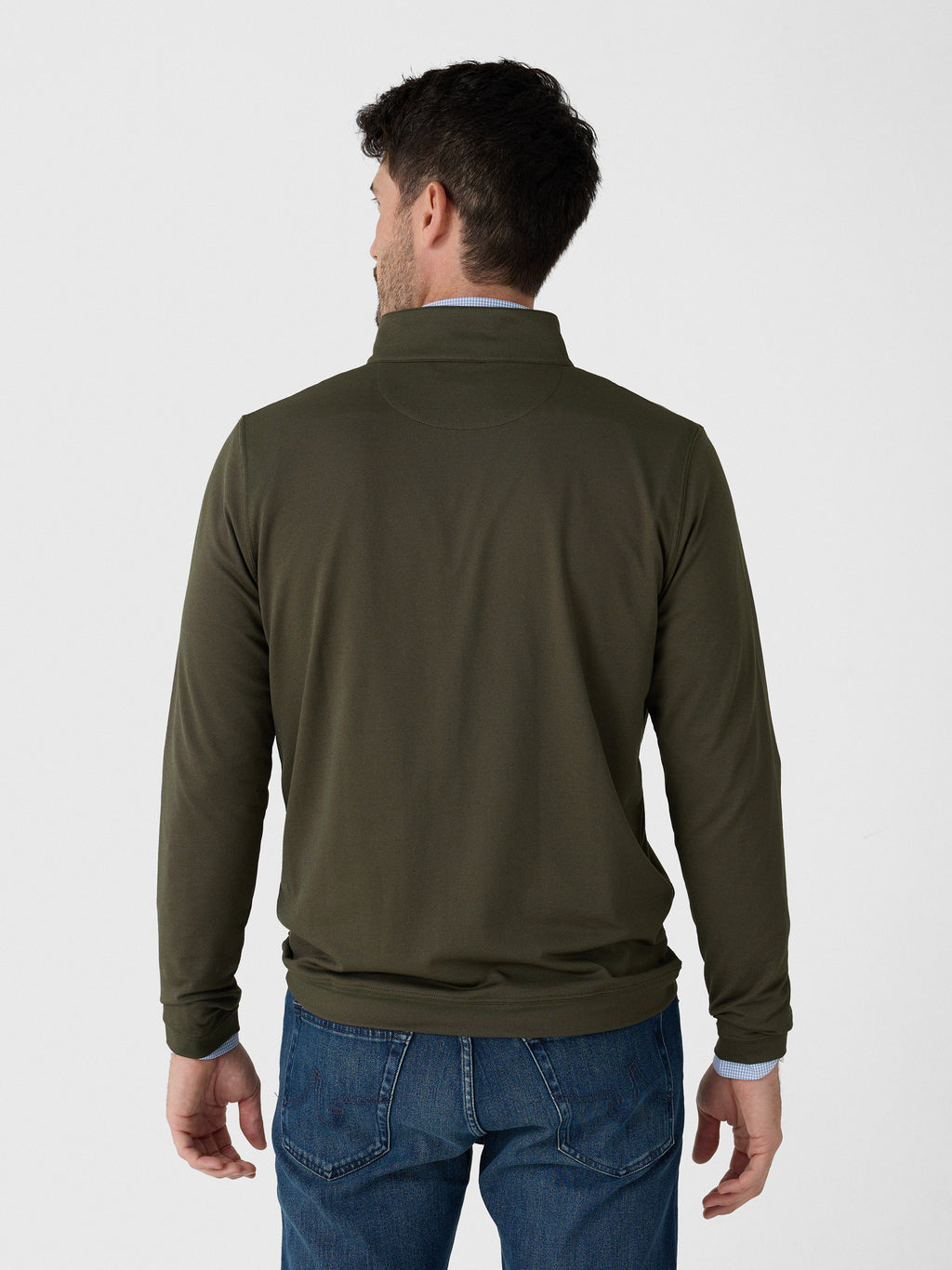 Peter Millar Crown Crafted Men's Albatross Cotton-Blend Piqué Quarter-Zip - Saint Bernard