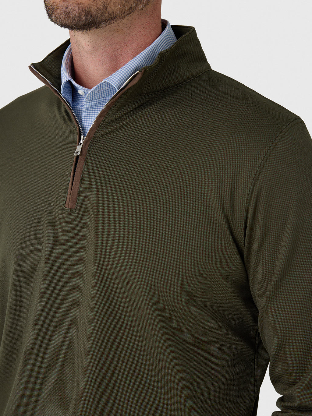 Peter Millar Crown Crafted Men's Albatross Cotton-Blend Piqué Quarter-Zip - Saint Bernard