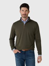 Peter Millar Crown Crafted Men's Albatross Cotton-Blend Piqué Quarter-Zip - Saint Bernard