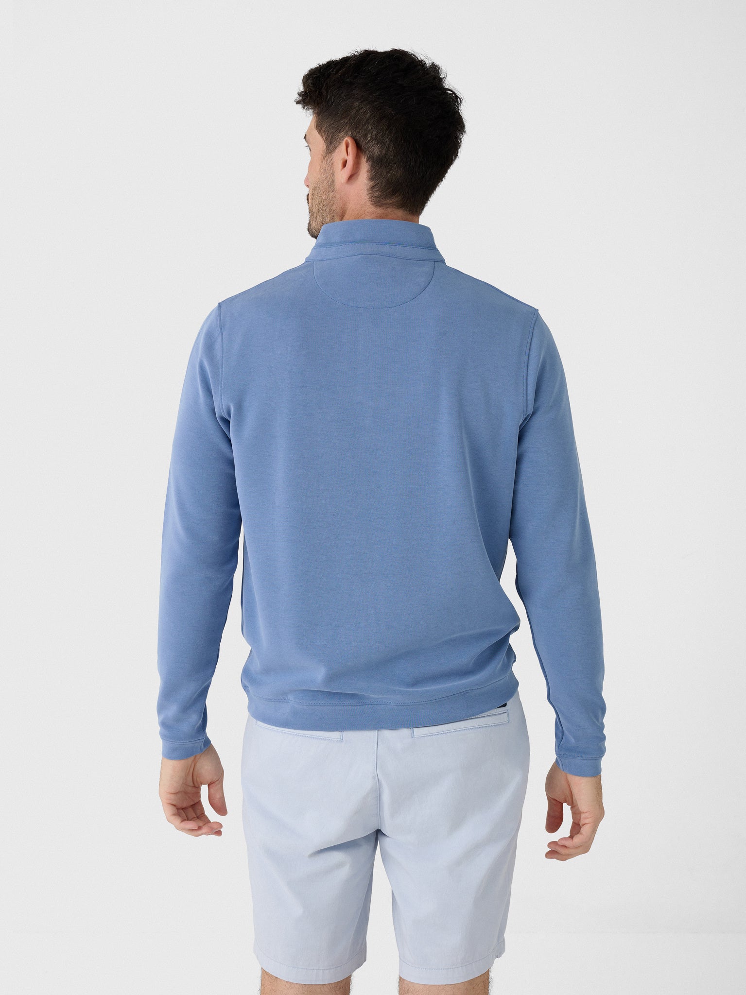 Peter Millar Crown Crafted Men's Soft Suede Performance Quarter-Zip - Saint Bernard