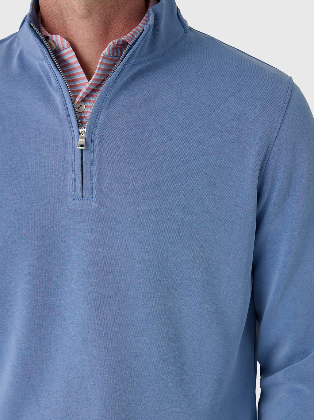 Peter Millar Crown Crafted Men's Soft Suede Performance Quarter-Zip - Saint Bernard