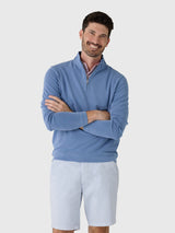 Peter Millar Crown Crafted Men's Soft Suede Performance Quarter-Zip - Saint Bernard