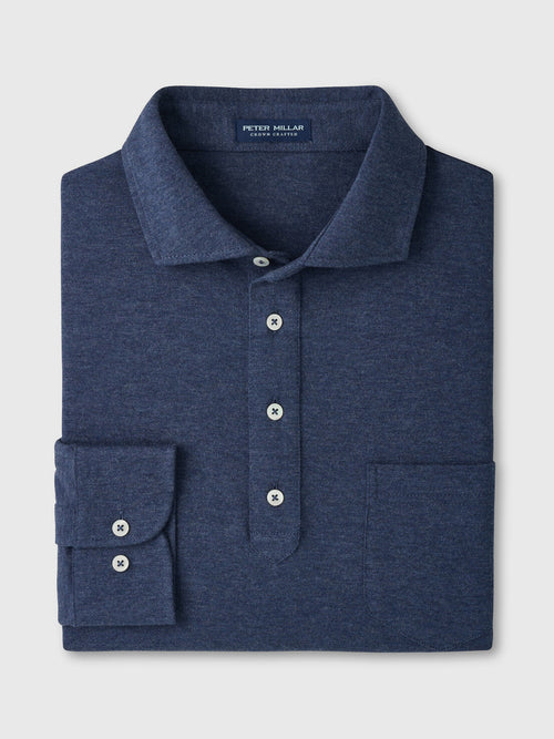 Peter Millar Crown Crafted Men's Amble Long-Sleeve Cotton Cashmere Polo