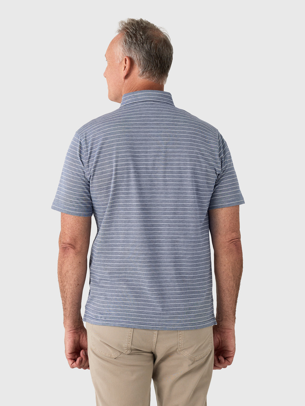 Peter Millar Crown Crafted Men's Excursionist Flex Striped Polo - Saint Bernard