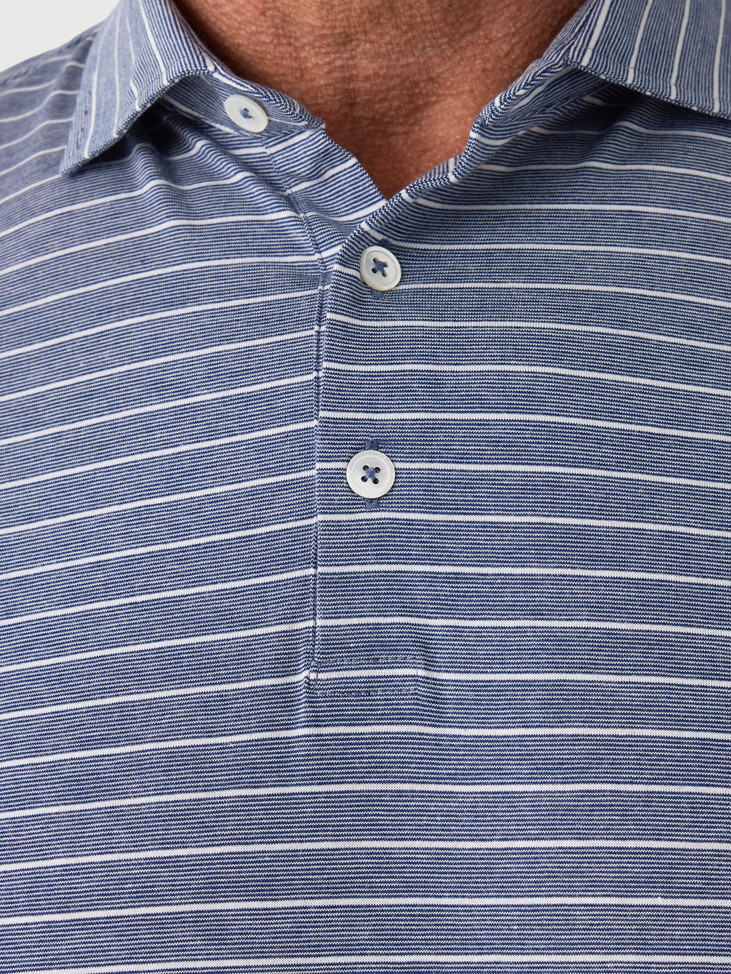 Peter Millar Crown Crafted Men's Excursionist Flex Striped Polo - Saint Bernard