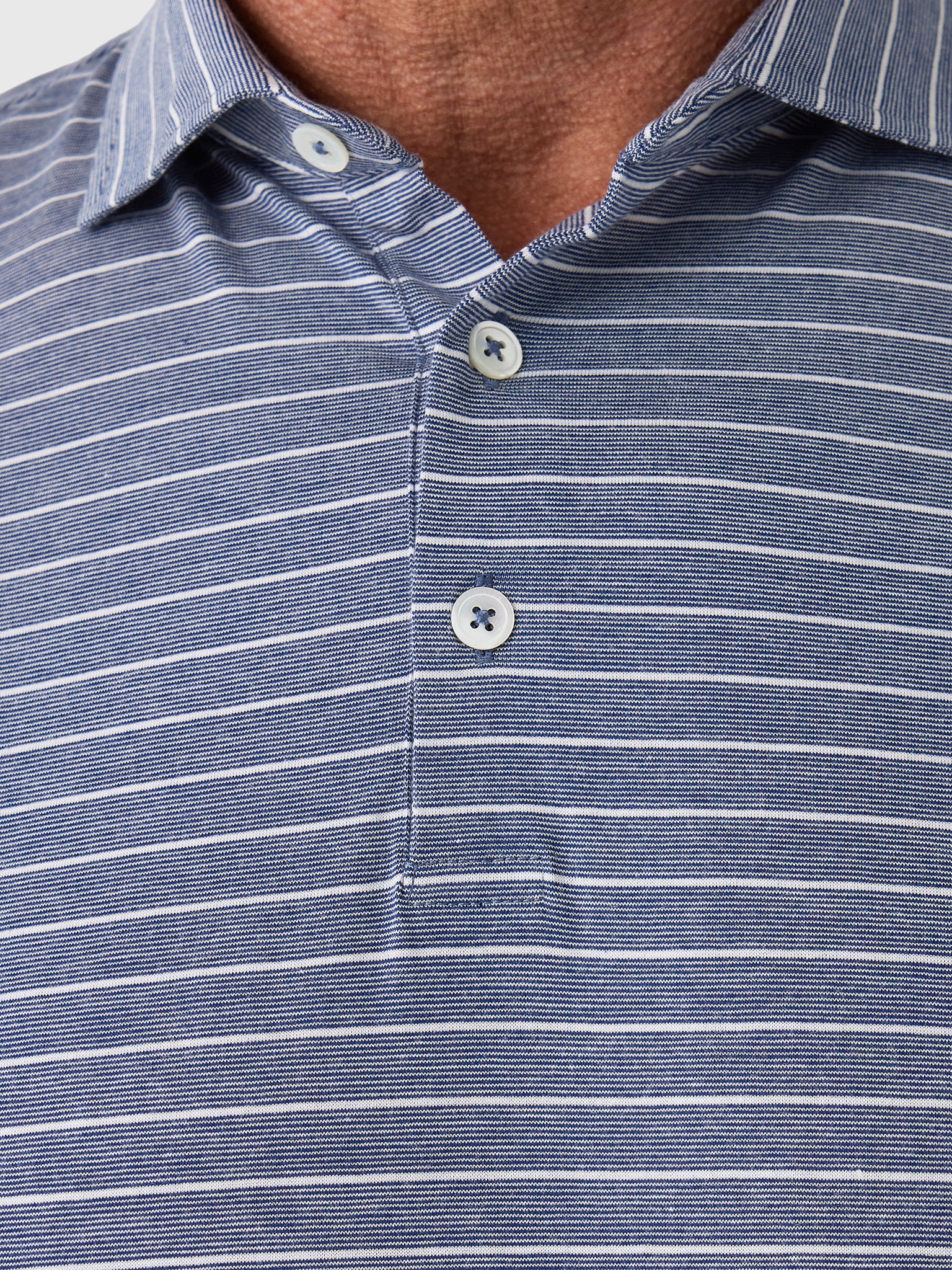 Peter Millar Crown Crafted Men's Excursionist Flex Striped Polo - Saint Bernard
