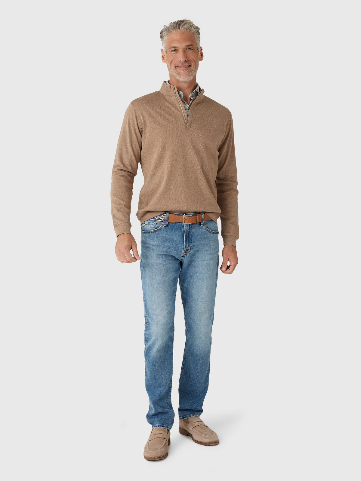 Peter Millar Crown Crafted Men's Grant Knit Quarter-Zip - Saint Bernard