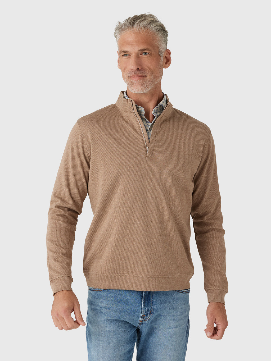 Peter Millar Crown Crafted Men's Grant Knit Quarter-Zip - Saint Bernard