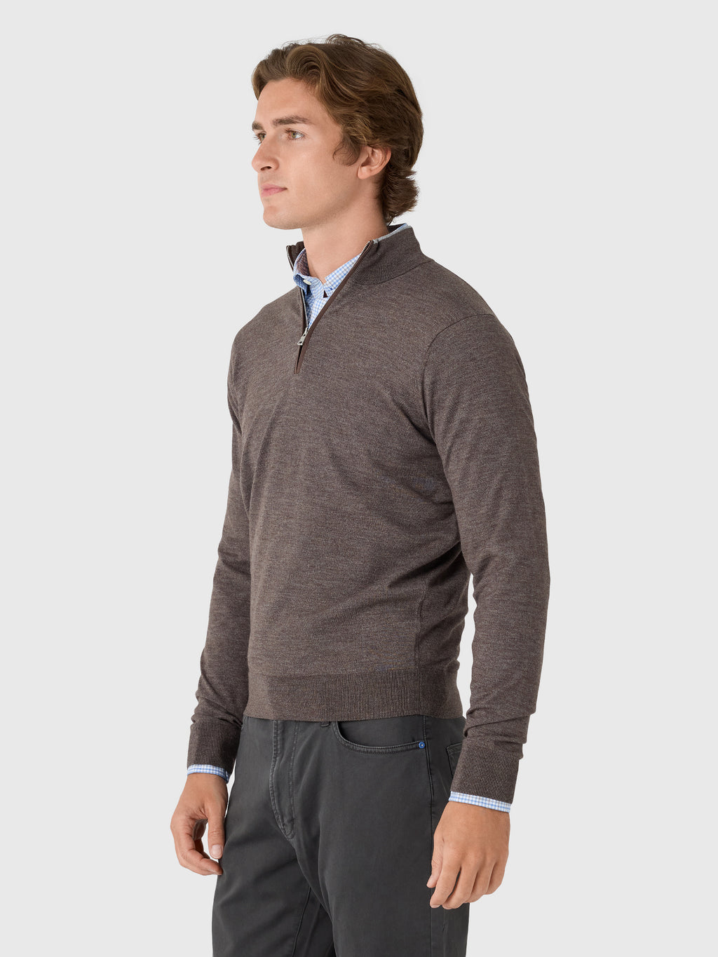Peter Millar Crown Crafted Men's Excursionist Flex Quarter-Zip Sweater - Saint Bernard