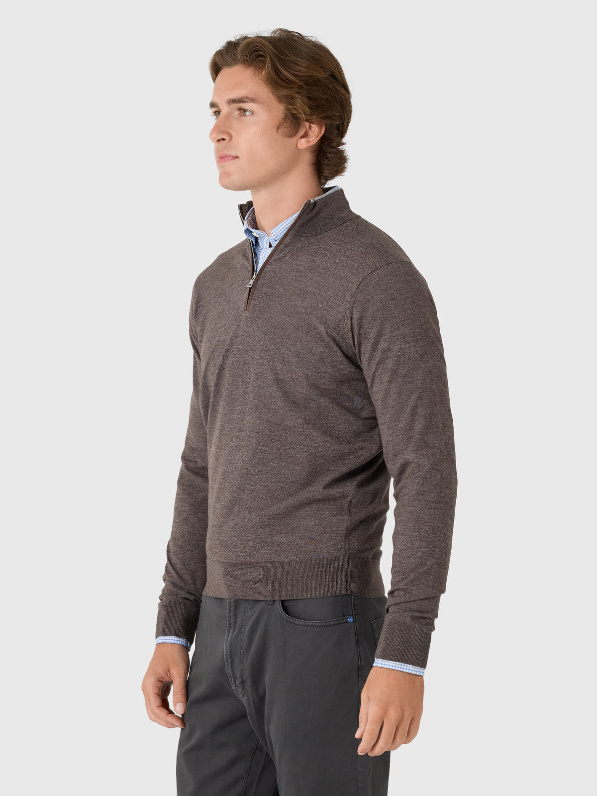 Peter Millar Crown Crafted Men's Excursionist Flex Quarter-Zip Sweater - Saint Bernard