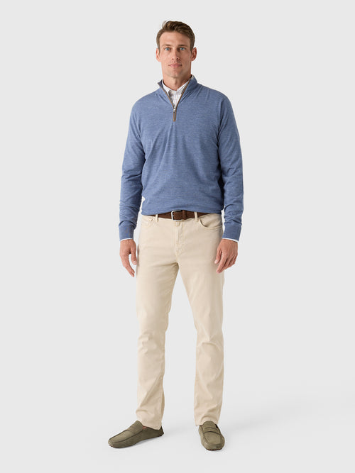 Peter Millar Crown Crafted Men's Excursionist Flex Quarter-Zip Sweater - Saint Bernard