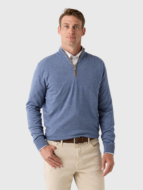 Peter Millar Crown Crafted Men's Excursionist Flex Quarter-Zip Sweater - Saint Bernard