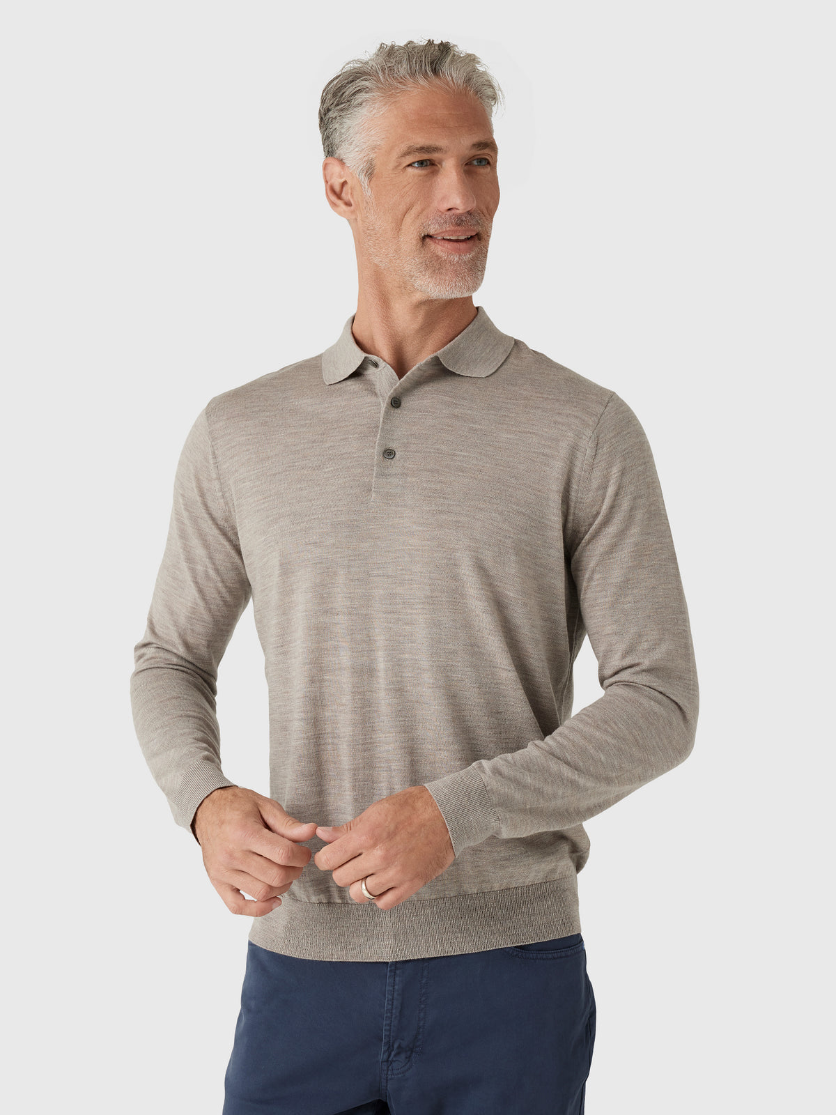 Peter Millar Crown Crafted Men's Dorset Sweater Polo - Saint Bernard