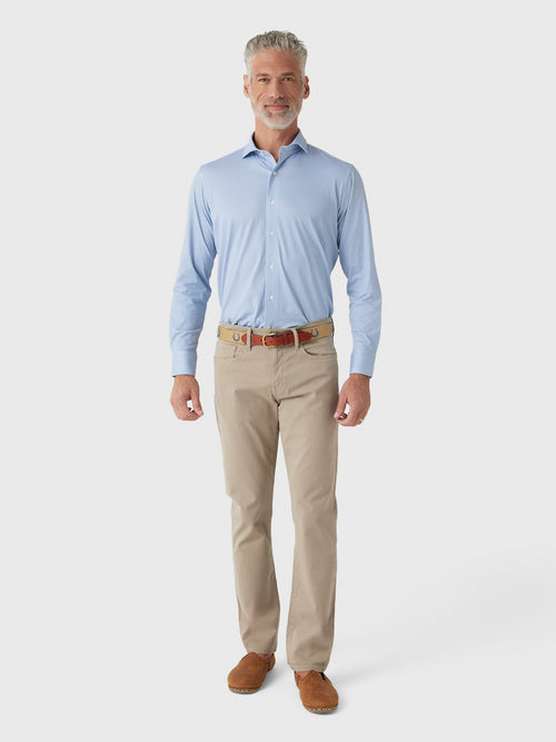 Peter Millar Crown Crafted Men's Excursionist Flex Gingham Sport Shirt - Saint Bernard