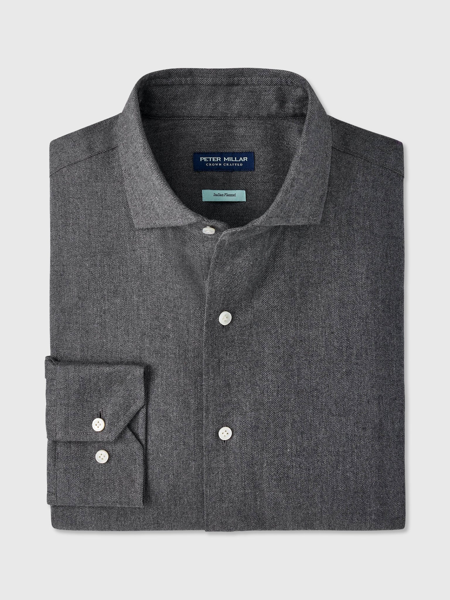 Peter Millar Crown Crafted Men's Brixen Italian Flannel Sport Shirt - Saint Bernard