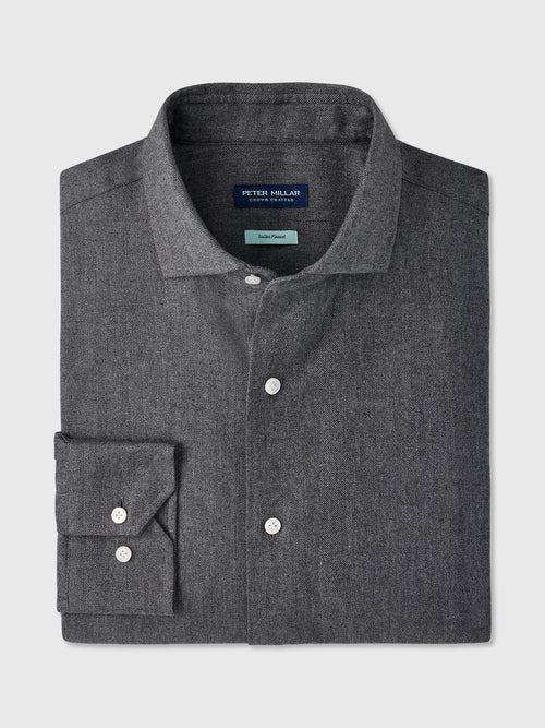 Peter Millar Crown Crafted Men's Brixen Italian Flannel Sport Shirt - Saint Bernard