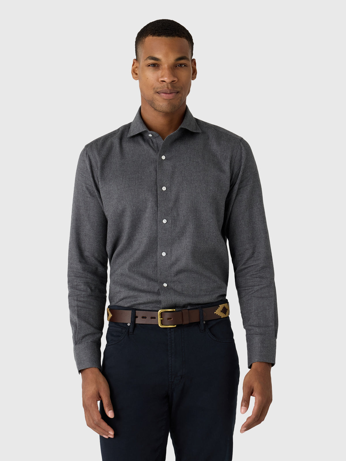 Peter Millar Crown Crafted Men's Brixen Italian Flannel Sport Shirt - Saint Bernard