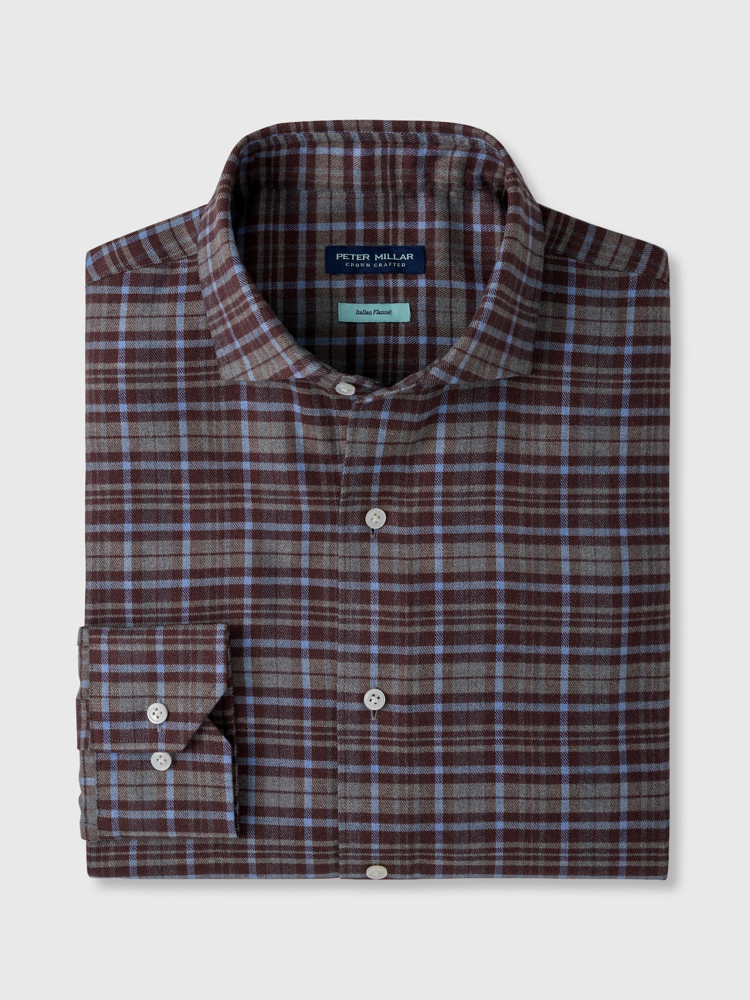 Peter Millar Crown Crafted Men's Cuneo Italian Flannel Sport Shirt - Saint Bernard