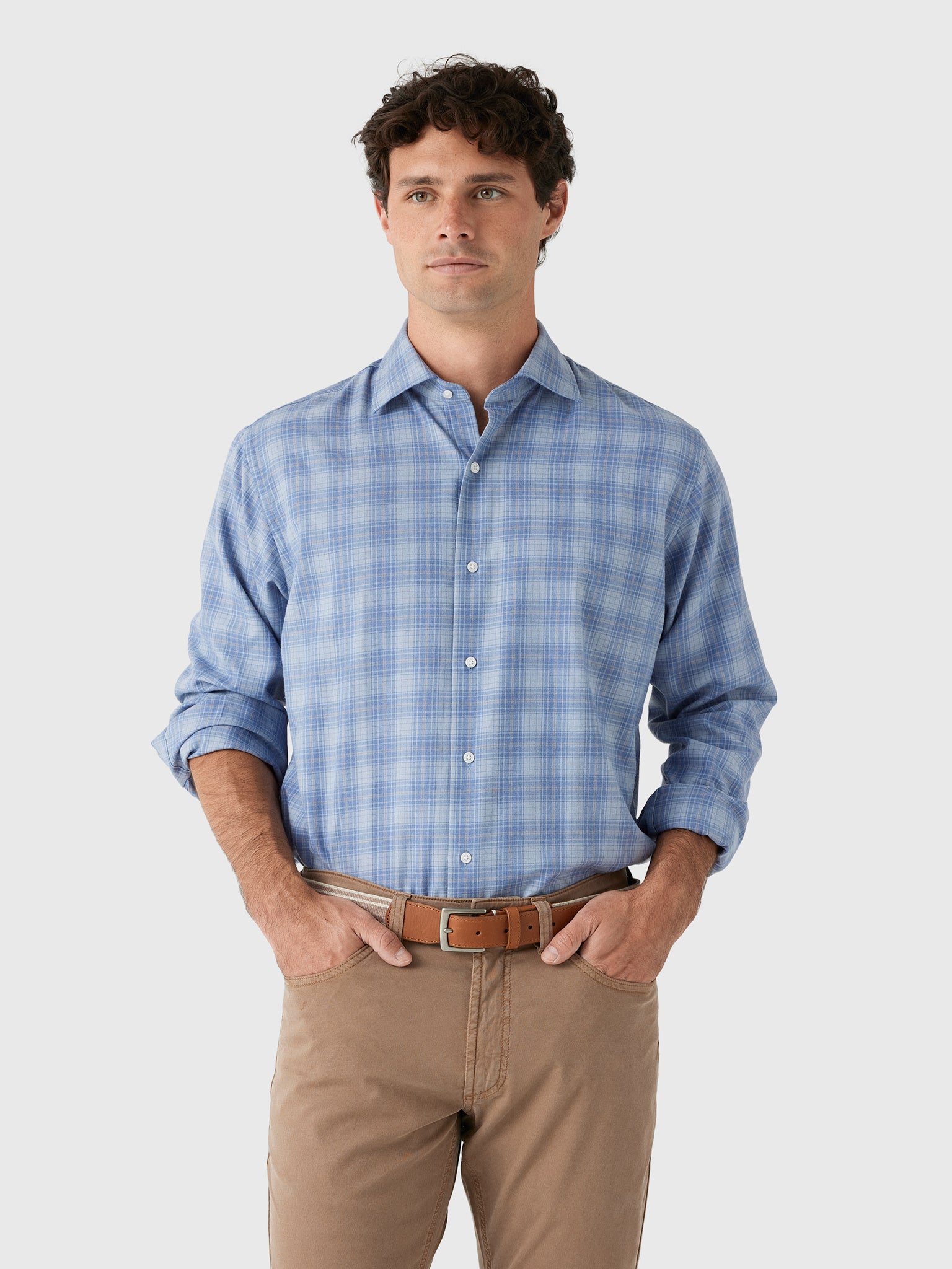 Peter Millar Crown Crafted Men's Gressan Italian Flannel Sport Shirt