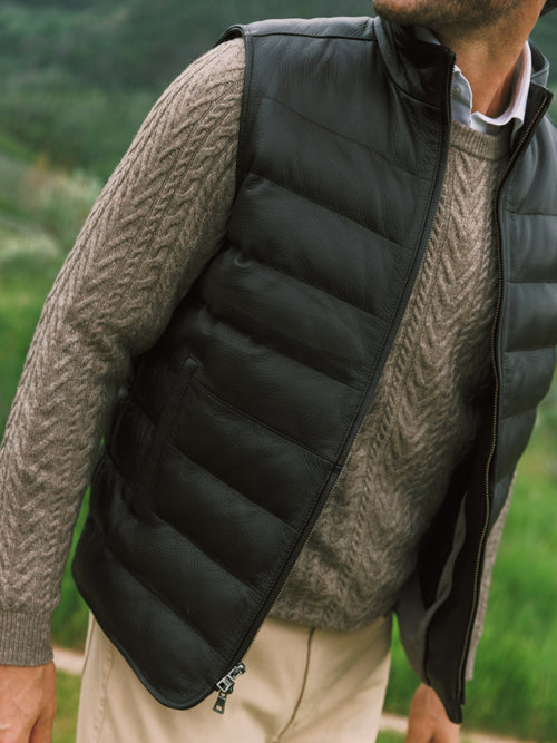 Peter Millar Crown Crafted Men's Deerskin Leather Vest