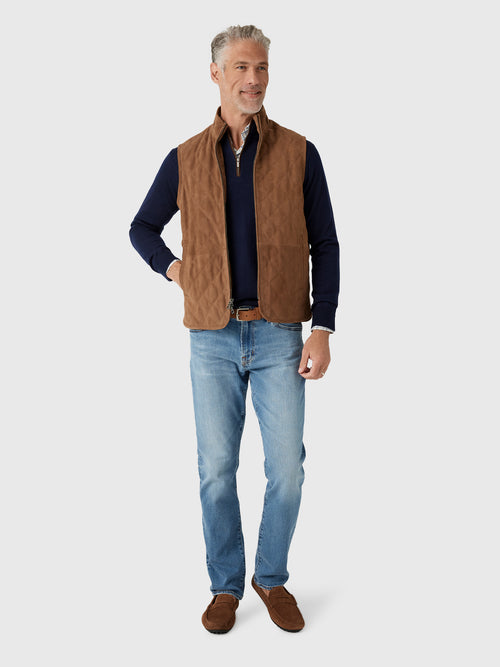 Peter Millar Crown Men's Essex Suede Vest - Saint Bernard