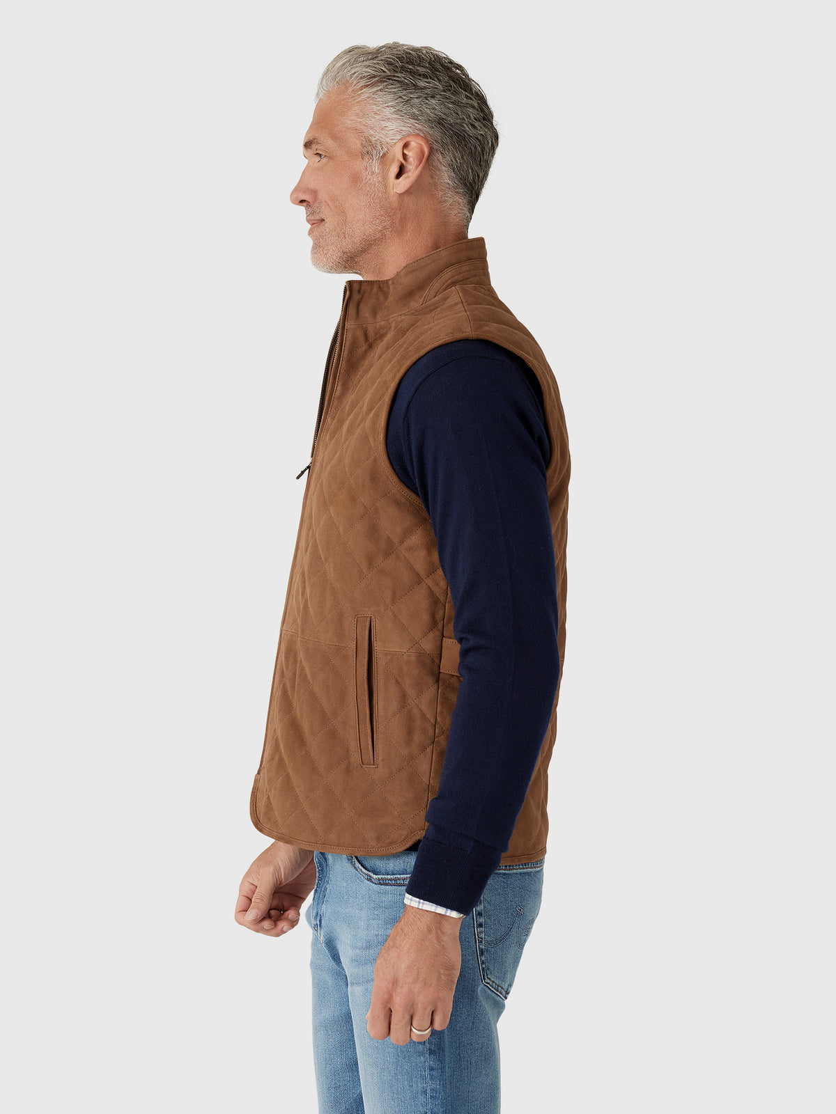 Peter Millar Crown Men's Essex Suede Vest - Saint Bernard