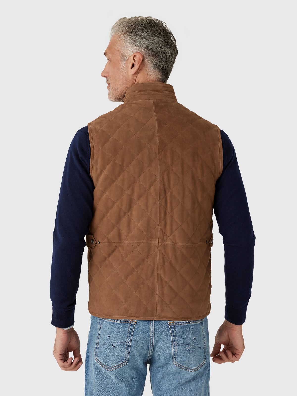 Peter Millar Crown Men's Essex Suede Vest - Saint Bernard