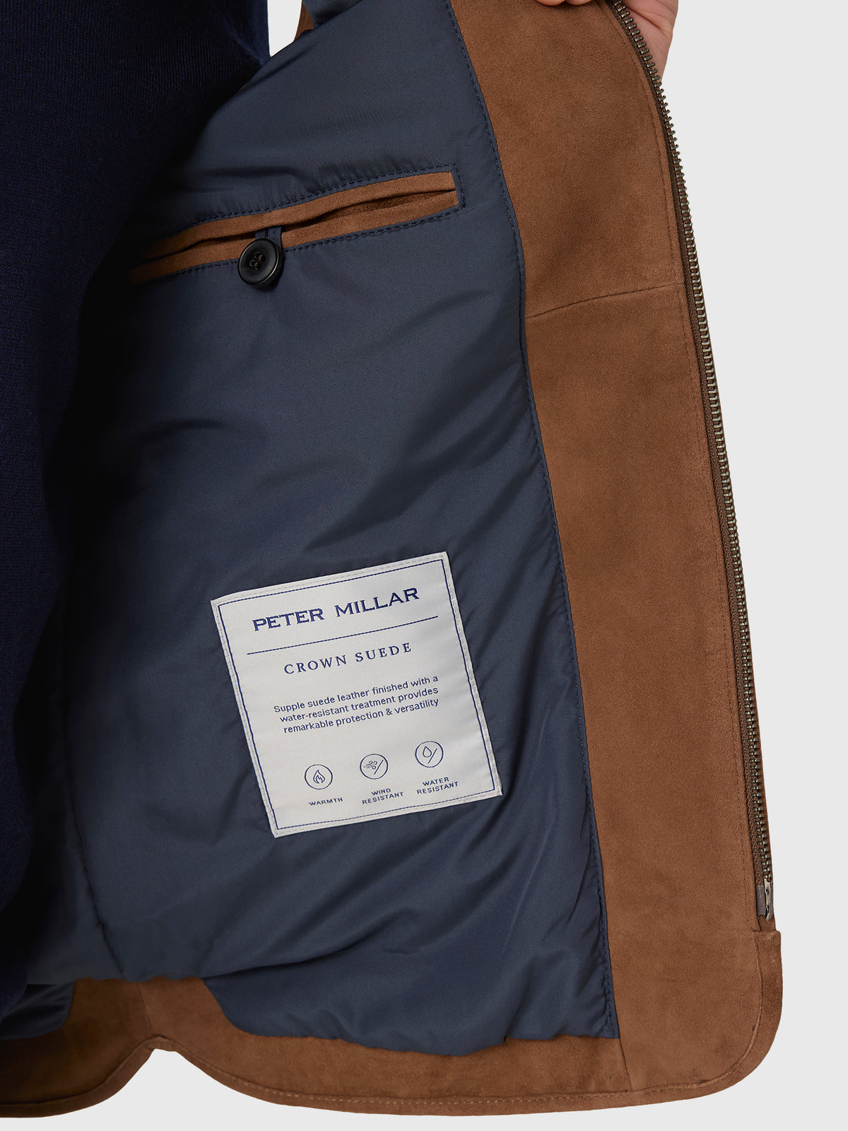 Peter Millar Crown Men's Essex Suede Vest - Saint Bernard