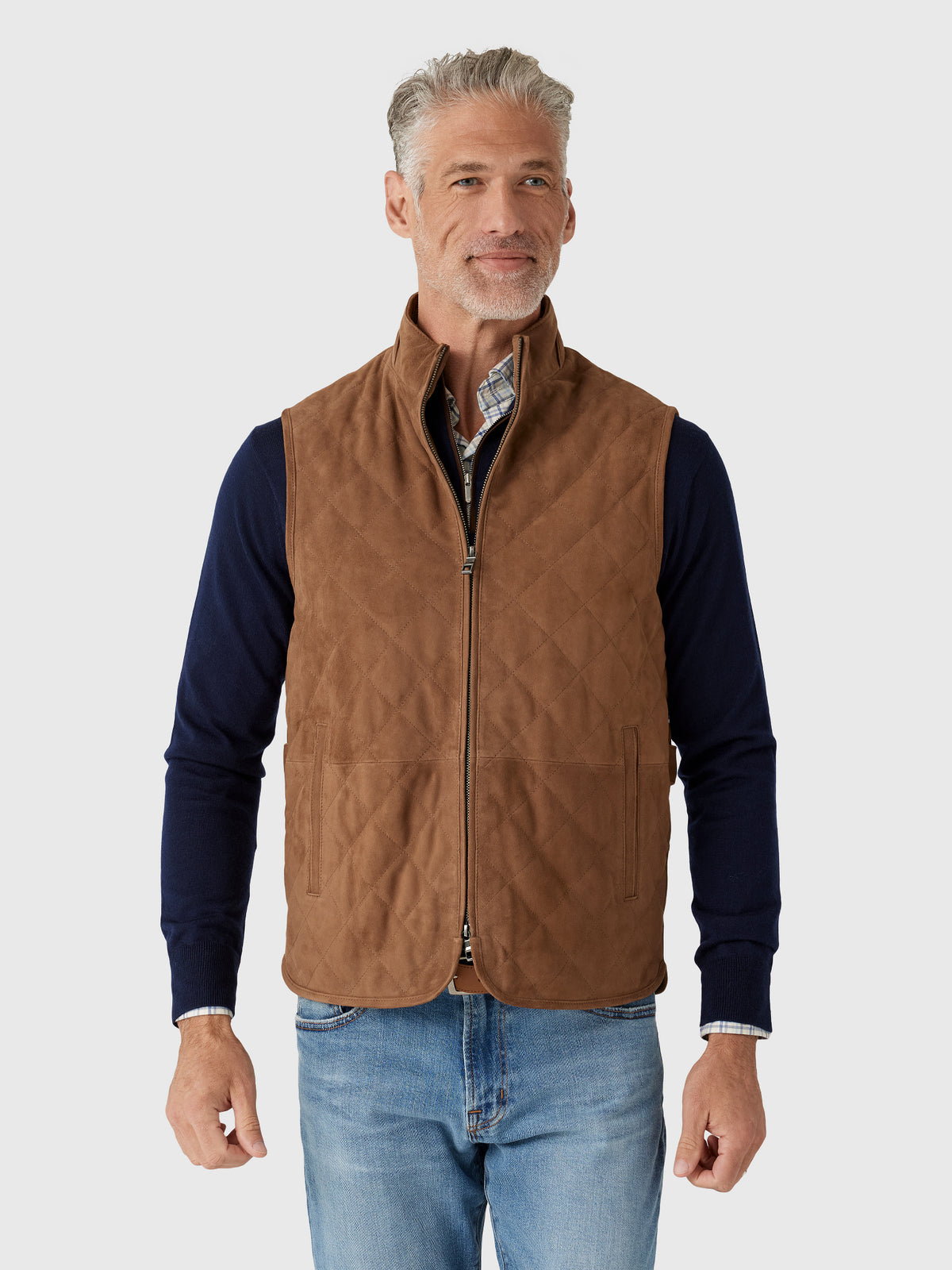 Peter Millar Crown Men's Essex Suede Vest - Saint Bernard