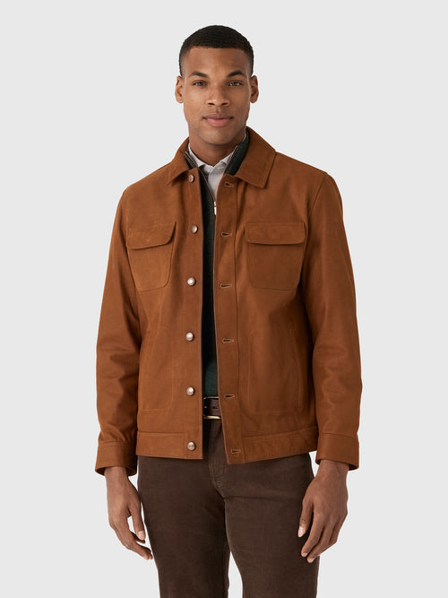 Peter Millar Crown Men's Jackson Leather Jacket - Saint Bernard